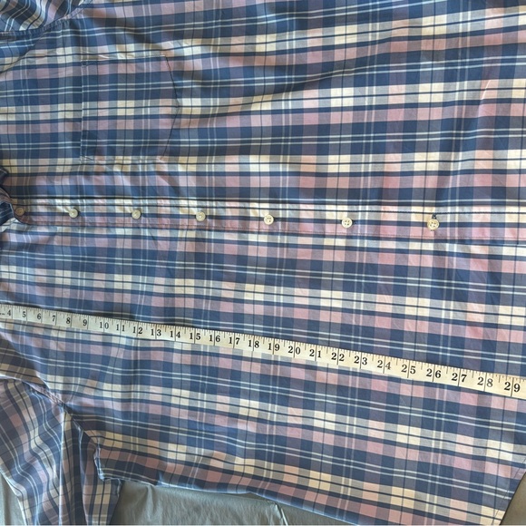 George Mens Shirt Size 2XL  Multicolor Blue Pink Plaid Classic Fit - Picture 14 of 15
